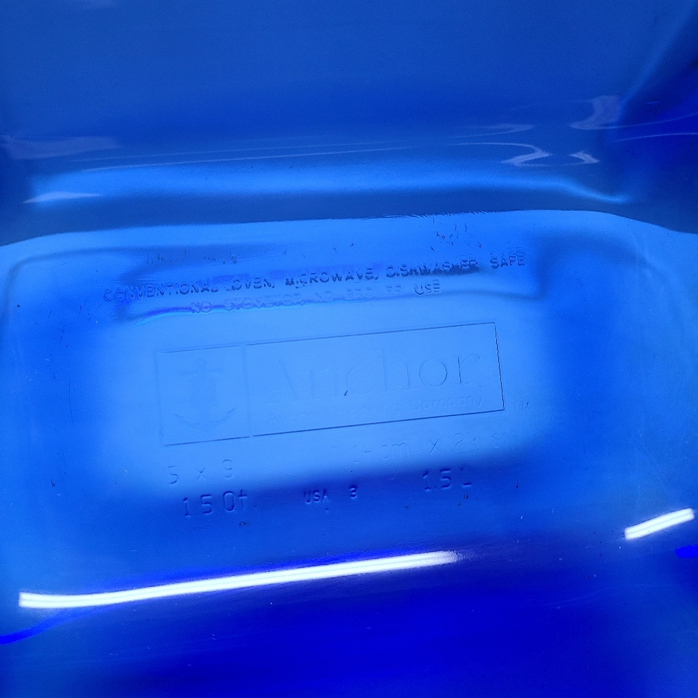 Anchor Hocking Cobalt Blue Loaf Bread Pan Oven Baking Dish 5 X 9 Inch 1.5 Qt - Picture 5 of 6